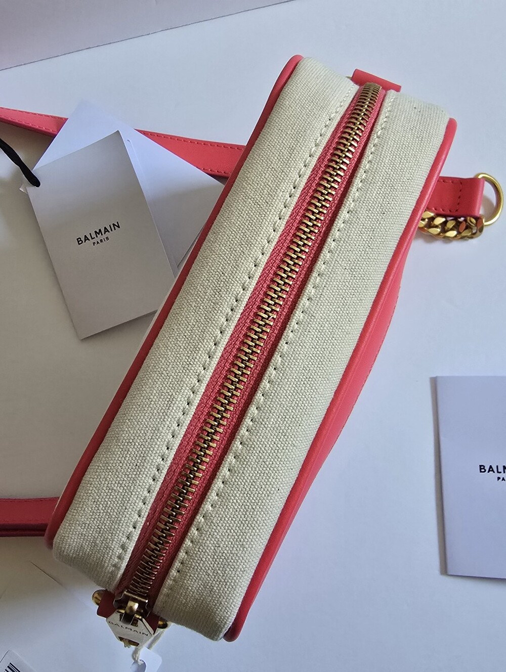 Balmain B-Army Small Camera Bag Natural Cream Pink - Picture 3 of 10